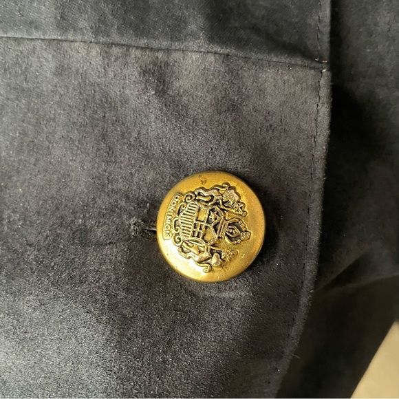 Vintage Dalmys Oversized Suede Leather Blazer Jacket Navy Blue Size Medium 80s - Picture 8 of 10